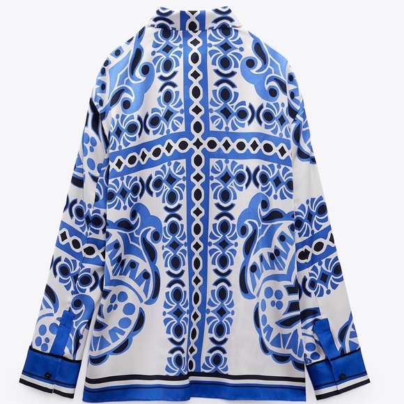 Zara satin effect printed shirt - Picture 7 of 8
